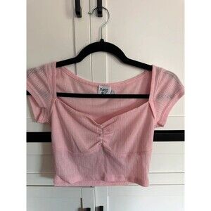Pink Ribbed/ Cropped Top – Princess Polly – Size XS